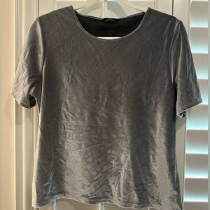 St. Michael from Marks & Spencer Vintage Velour Short Sleeve Silver Sz 12/ Large